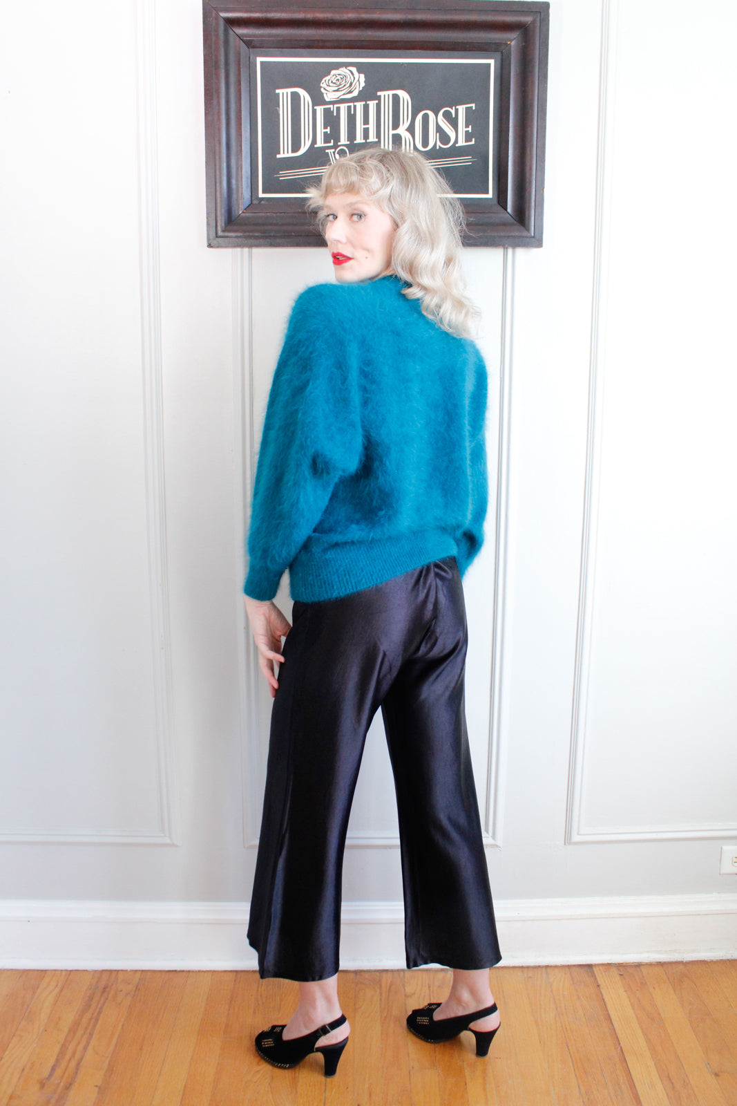 1980s Teal Mohair Pullover Sweater - XLarge