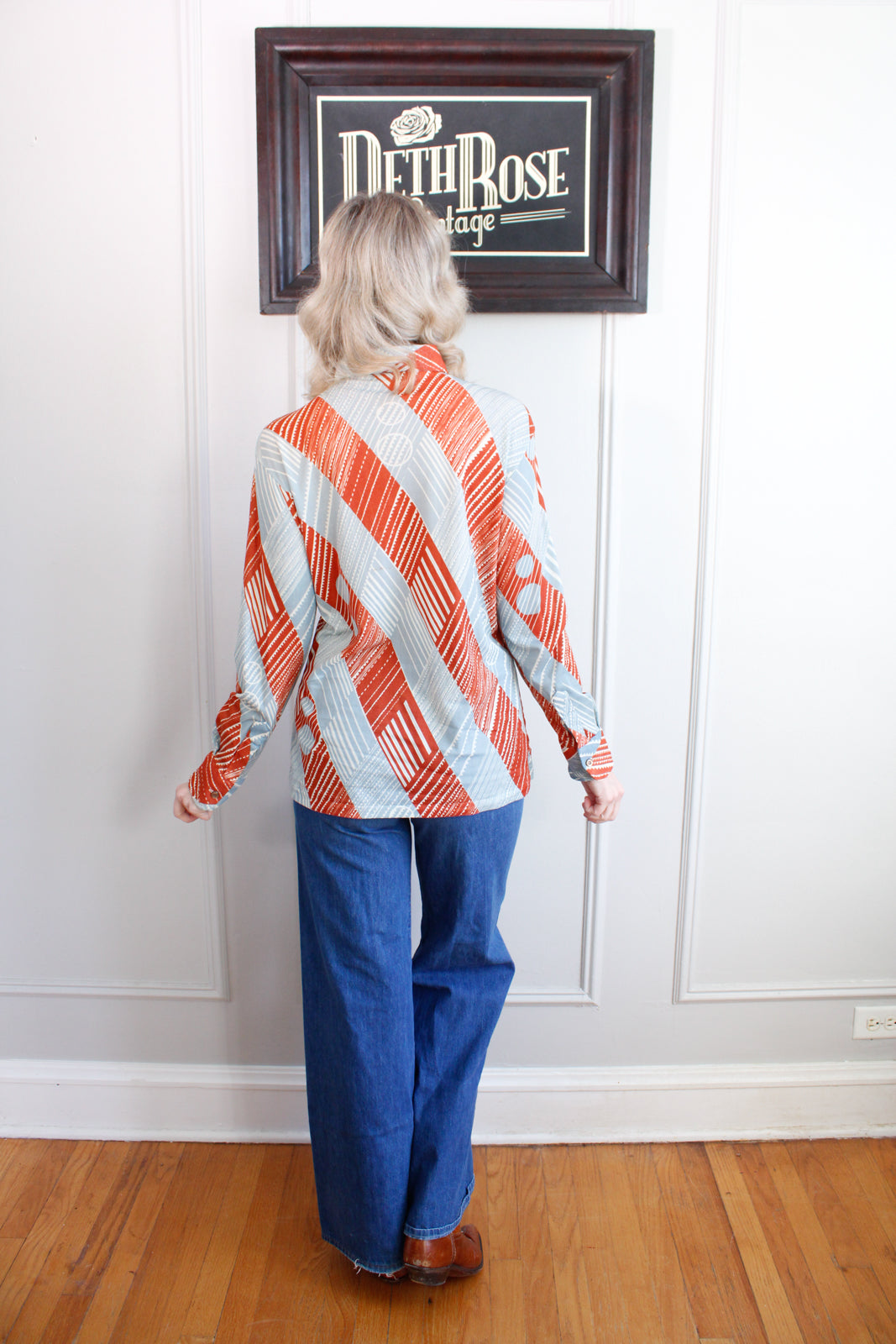 1970s Mens HUK•A•P Nylon Funky Shirt 42 chest