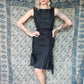 1950s Bombshell Black Silk Wiggle Dress - Xsmall