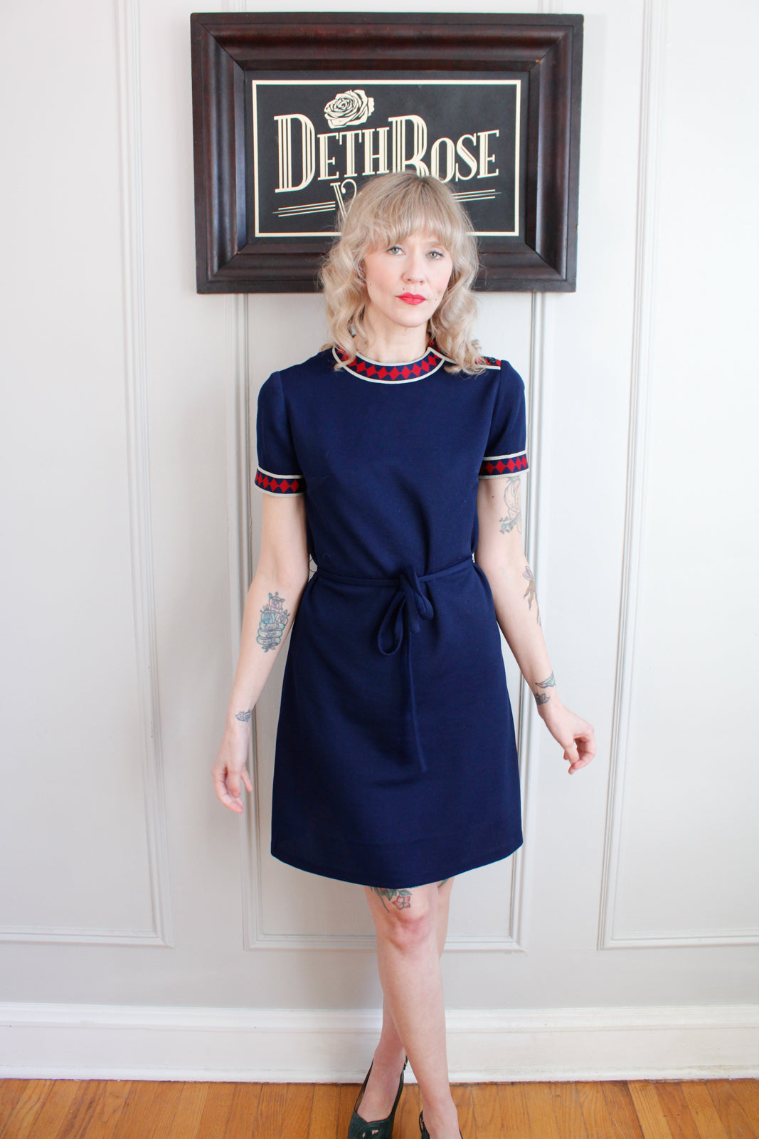 1960s Leslie Fay Poly Knit Dress - Medium