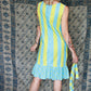 1960s Teal & Chartreuse Beach Dress
