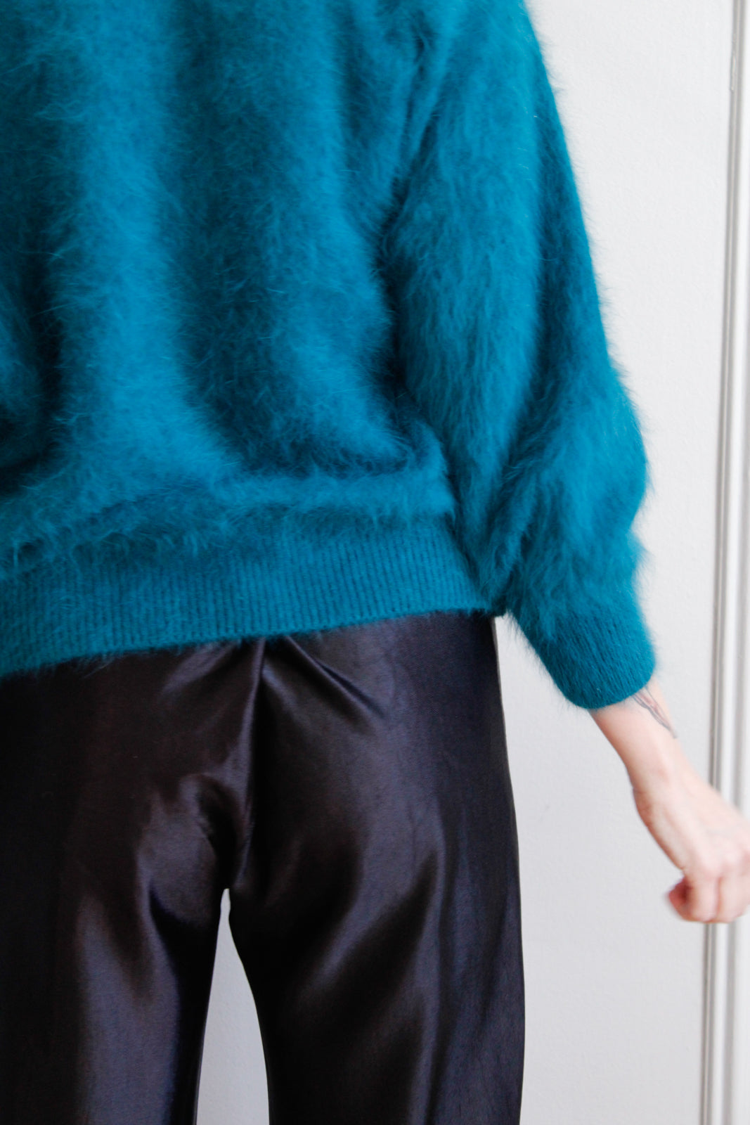 1980s Teal Mohair Pullover Sweater - XLarge