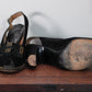 1940s Studded Joseph Brushed Leather Platform Heels - 6.5/7
