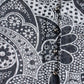 1960s Silver Paisley & Black Satin Mini Dress - Medium