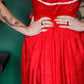 1950s Ruby Red Snowflake Dress