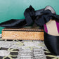 1950s Heels Black Bow Satin Dancing Heels
