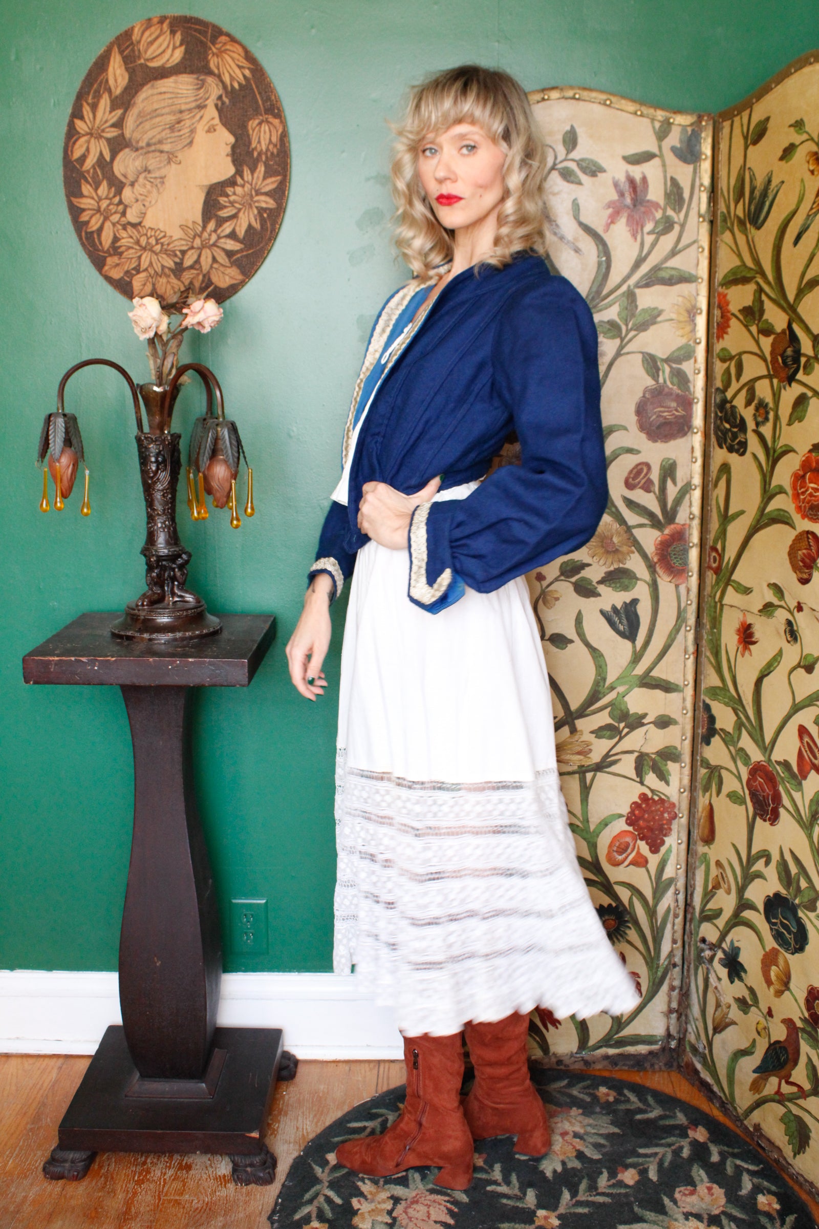 1900s Victorian Lace & Cotton Slip Skirt
