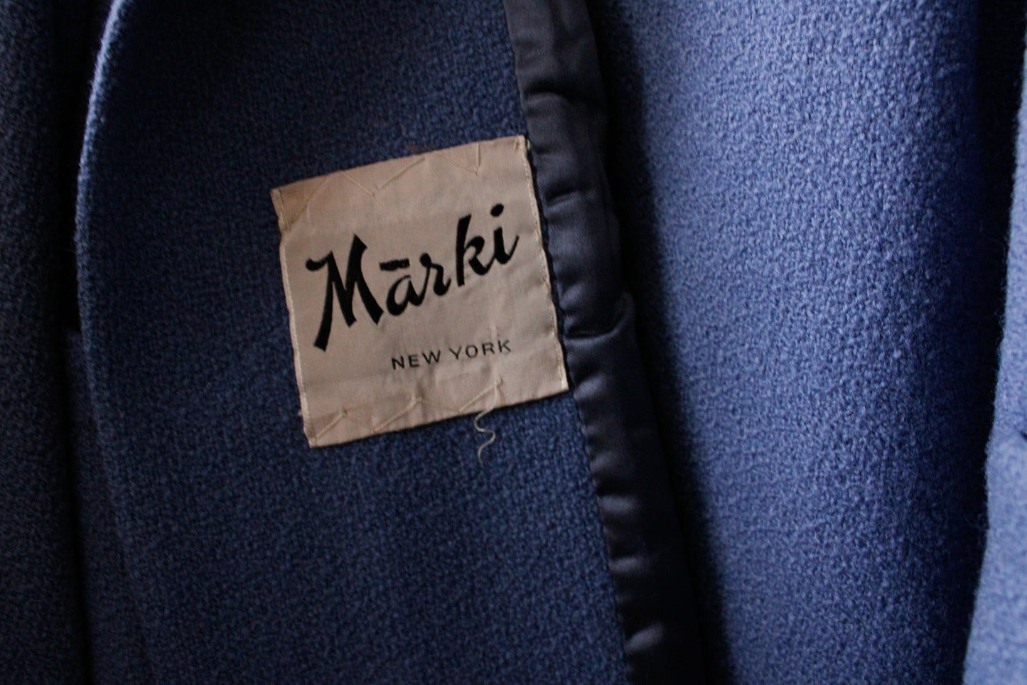 1950s Marki Wool Periwinkle Swing Coat