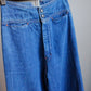 1970s Wide Leg High Waist Denim Jeans - 25"