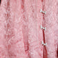 1930s Pink Floral Silk Blouse & Wide Leg Pant Lounge Set - Xs