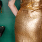 1960s Bombshell Gold Lurex 2pc Blouse & Skirt 