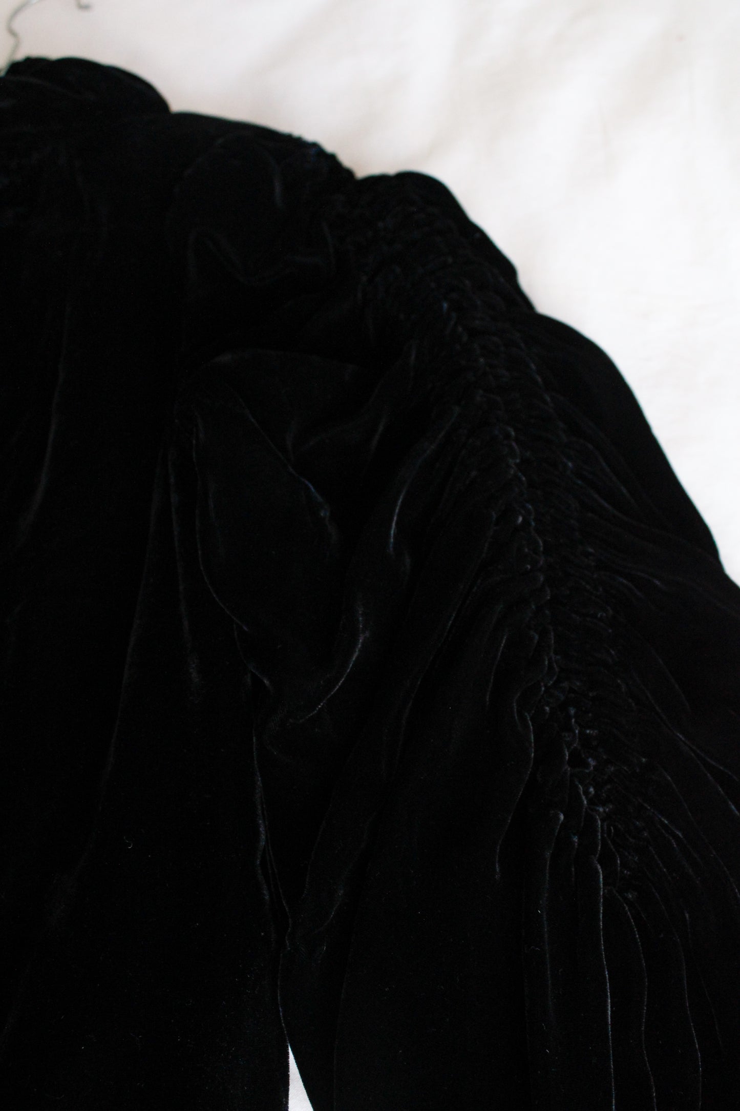 1930s Black Silk Velvet Opera Coat 