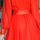 1960s Chiffon Elinor Gay Tangerine Dress - Medium 
