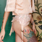 1930s silk and lace pink garter belt 