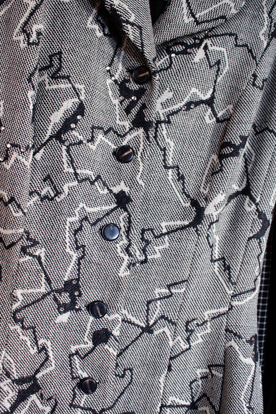 1940s Hollywood Wool Abstract Blazer - Medium