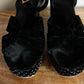 1970s Rhinestone & Velvet Disco Platform Heels 