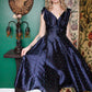 1950s  Printed Sapphire Party Dress 