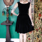 1950s Bobbie Brooks Black Velvet Dress - Small