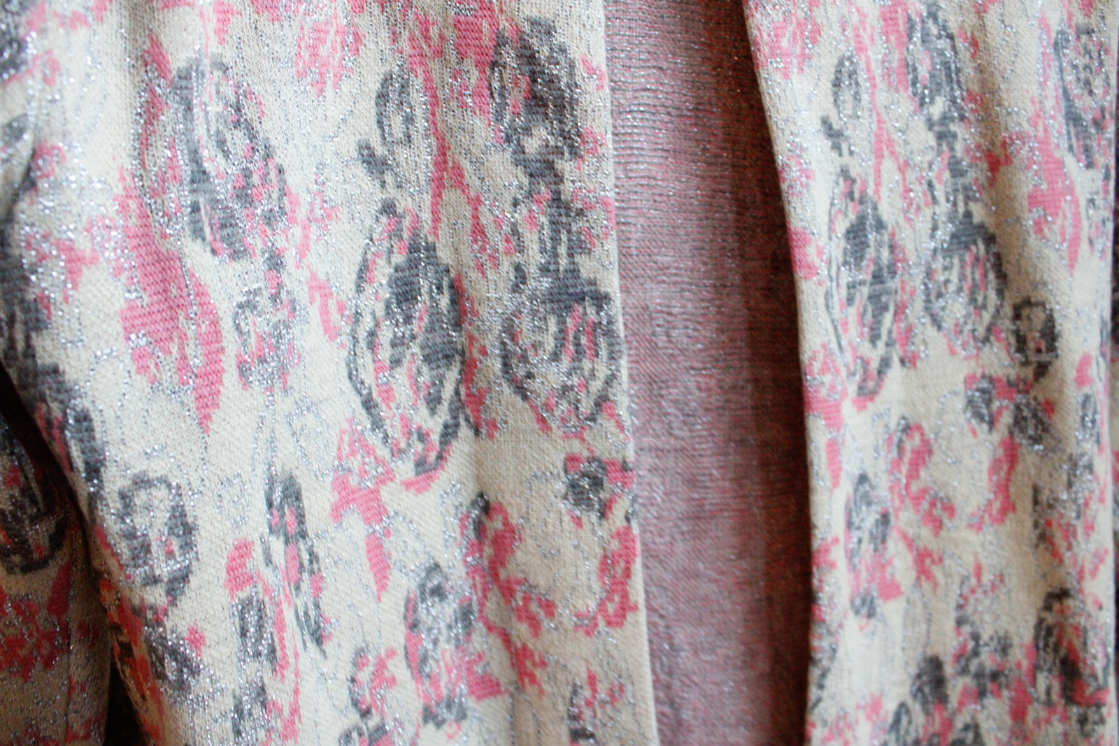1960s Jantzen Pink & Silver Wool Sweater - S/M