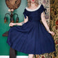 1950s Sapphire Blue Swing Dress with Mohair