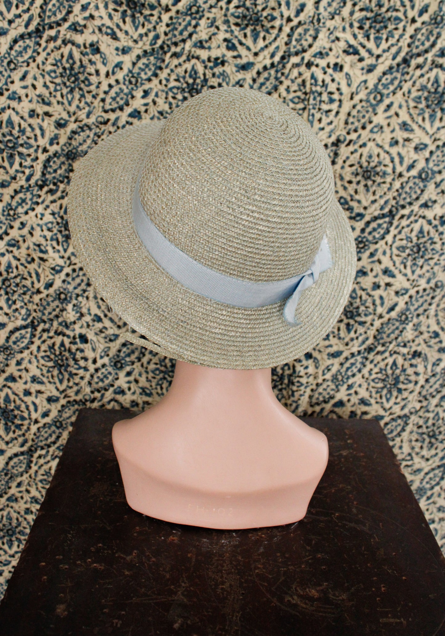 1970s does 1930s Light Blue Woven Hat
