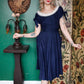 1950s Sapphire Blue Swing Dress with Mohair