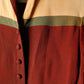 Early 1940s Rayon Crepe Color Block 2pc Blouse & Skirt Set