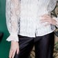 1970s White Lace Blouse