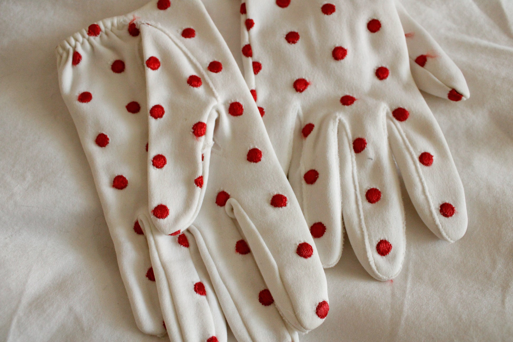 1950s polka Dot Cotton Gloves 