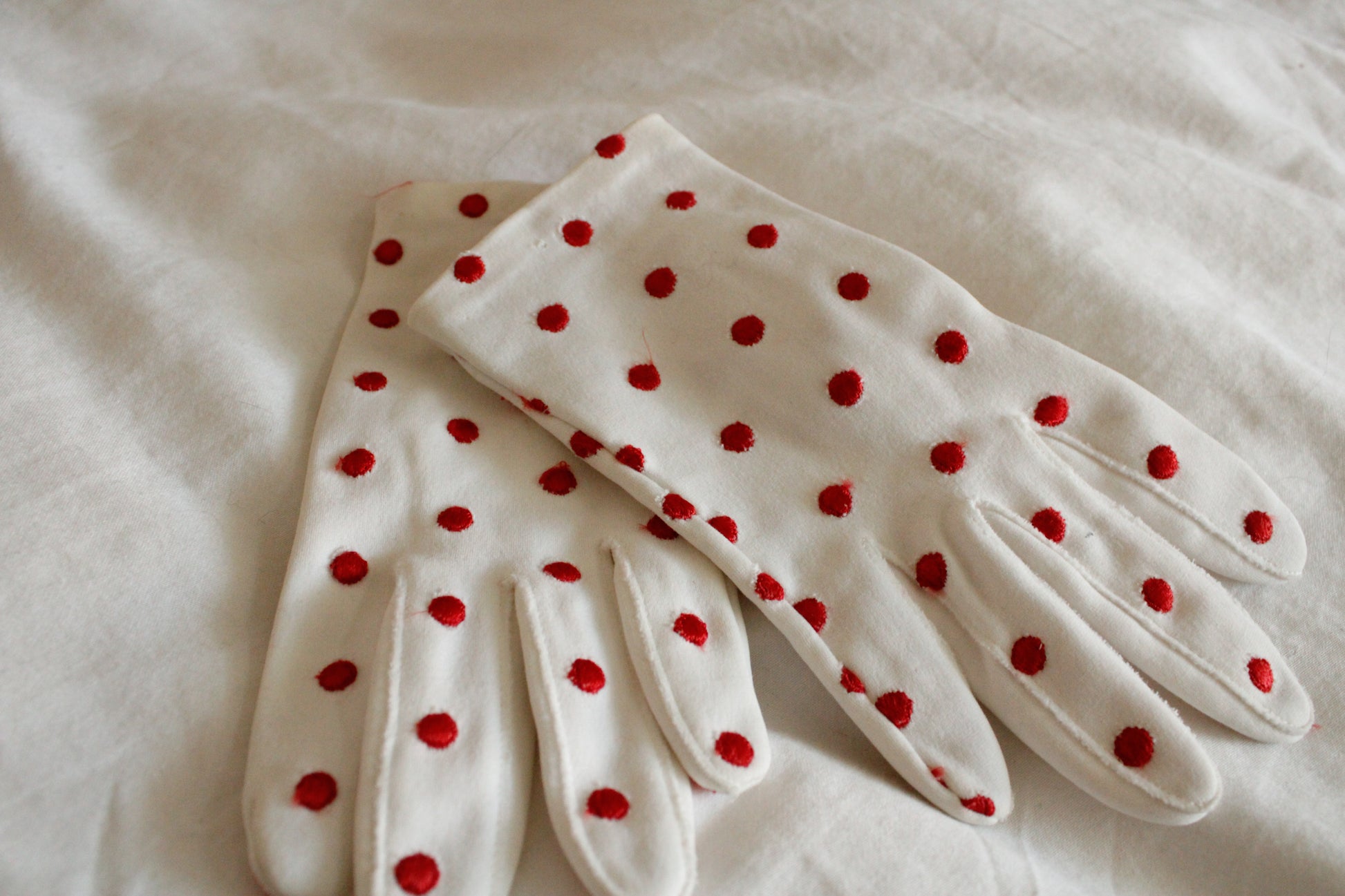 1950s polka Dot Cotton Gloves 