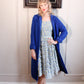 1960s Bright Blue Cozy Sweater Coat - Large
