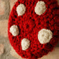 Vintage Style Hand Knit Red Polka Dot Tam
