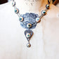c1870 Victorian Operculum "Cat's Eye" Sterling Silver Necklace