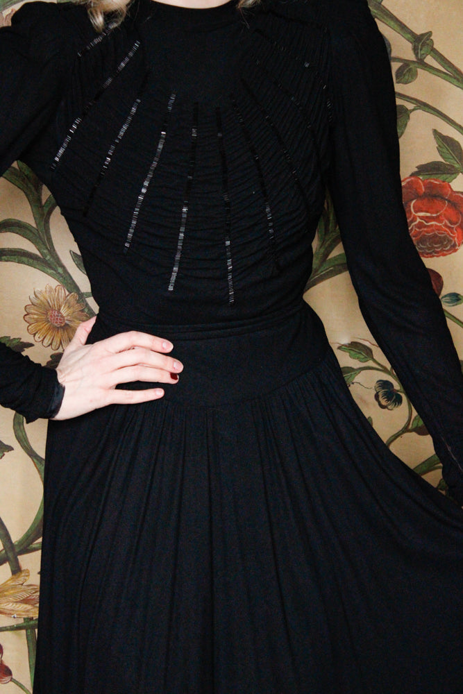 Late 30s Caught in my Web Crepe Dress