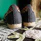 1950s Black Canvas Bright Woven Slip On Shoes