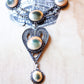 c1870 Victorian Operculum "Cat's Eye" Sterling Silver Necklace