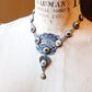c1870 Victorian Operculum "Cat's Eye" Sterling Silver Necklace