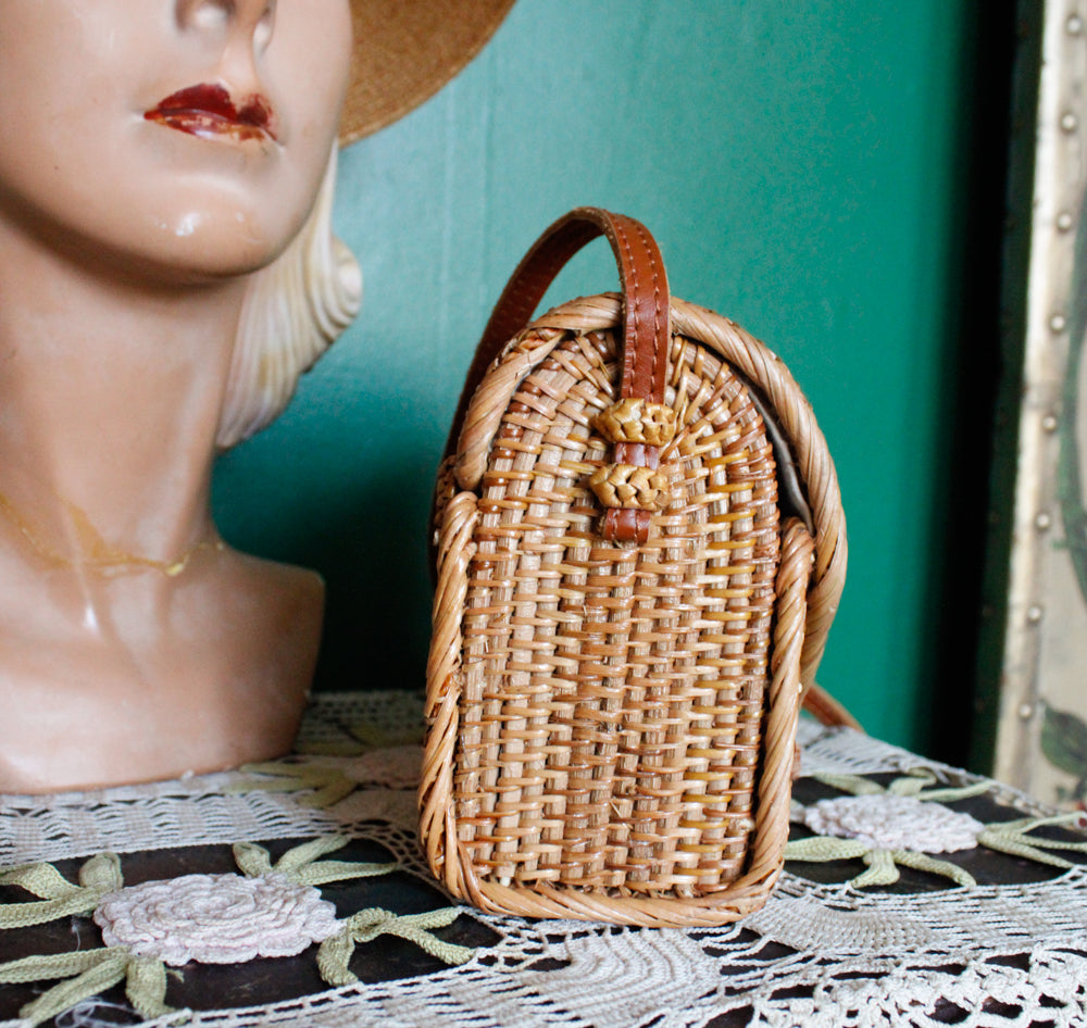 Bamboo & Leather Summer Purse 50s style inspired handbag