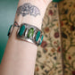 1940s Green Gem + Mexican Silver Cuff & Ring Set