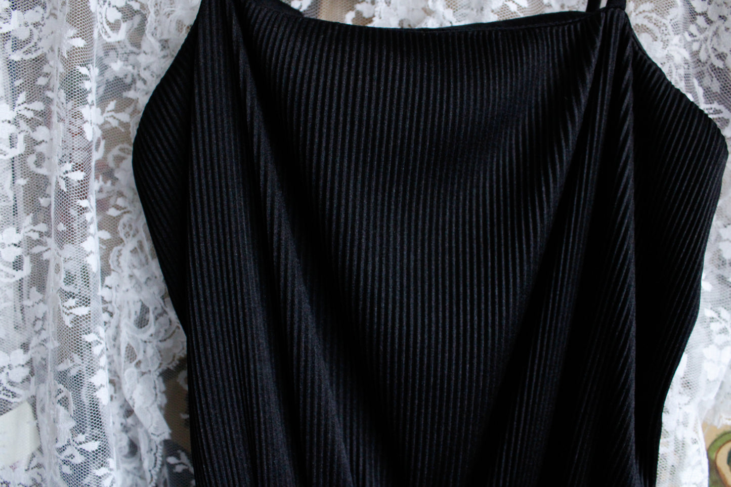 1970s Simple Jersey Black Dress