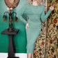 1930s Sea Green Rayon Knit L/S Dress - Small