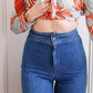 1970s Wide Leg High Waist Denim Jeans - 25"