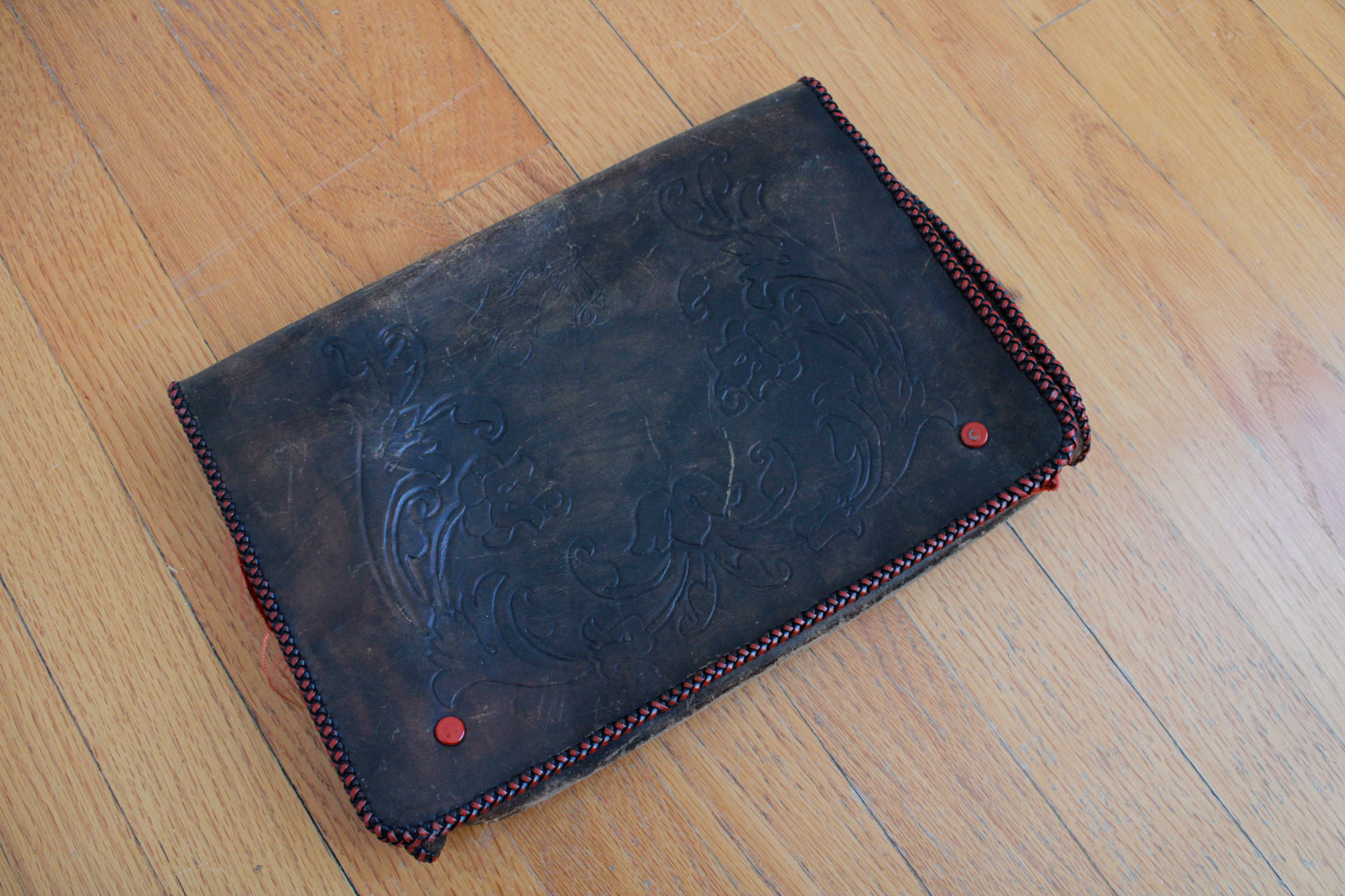 1940s Tooled Leather Portfolio Clutch