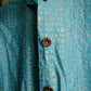 1950s Maternity Turquoise & Gold Blouse