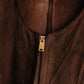 1930s Dark Brown Suede Buckle Back Single Pocket Vest - Xs/S