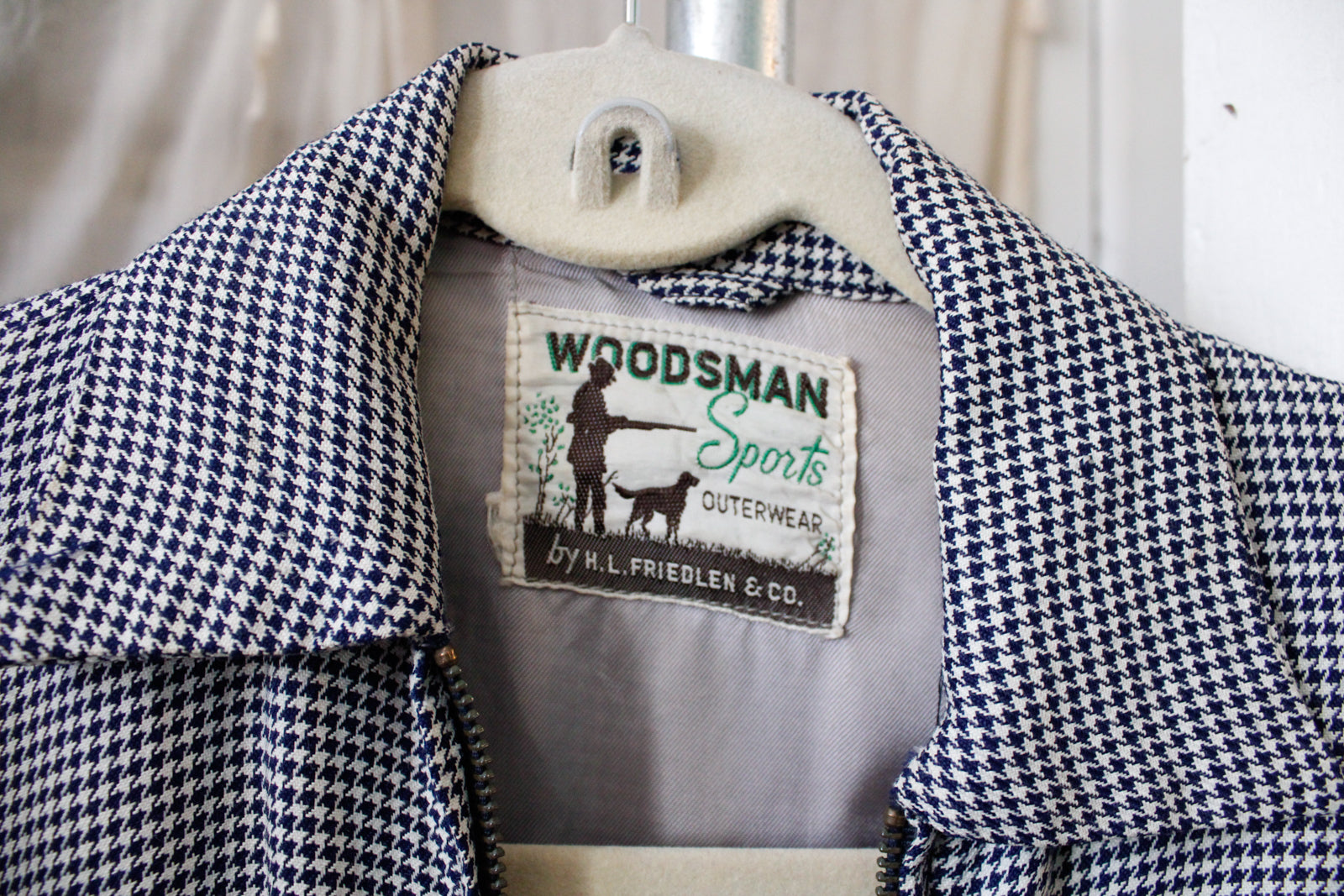1940s Gabardine Blue & White Woodsman Jacket - Xs/S