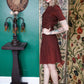 1940s Walnut Rayon Crepe Dress - Small