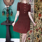 1940s Walnut Rayon Crepe Dress - Small
