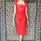 1930s Glowing Heart Swiss Dot Dress - Xs