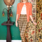 1960s Bright Coral Mohair Hand Knit Cardigan Sweater 